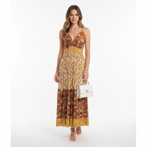 chinese dress ladies Angie Women's Printed Twist Front Keyhole Maxi Dress at Amazon Women's  Clothing store
